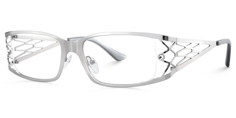 Rainey - Rectangle Silver Eyeglasses