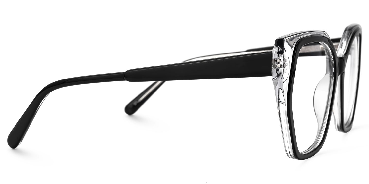 Nabila - Geometric Black Eyeglasses | Vooglam 4