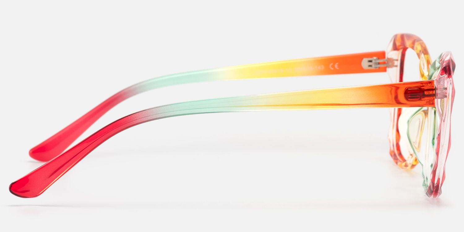 Letitia - Rectangle Multicolor Eyeglasses | Vooglam Side View