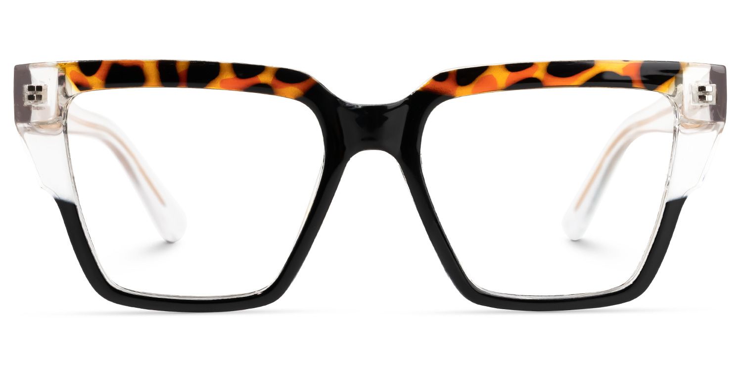 Sherwin - Rectangle Black/Tortoise Eyeglasses | Vooglam Angle View