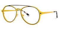 Ellasyn - Aviator Yellow Eyeglasses | Vooglam Front View