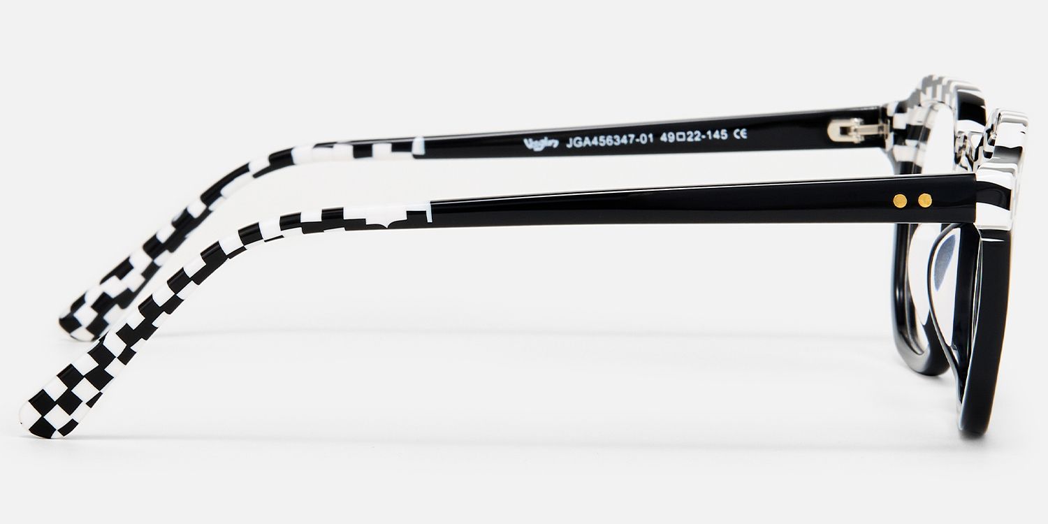 Mahsa - Geometric Pattern Eyeglasses | Vooglam Side View