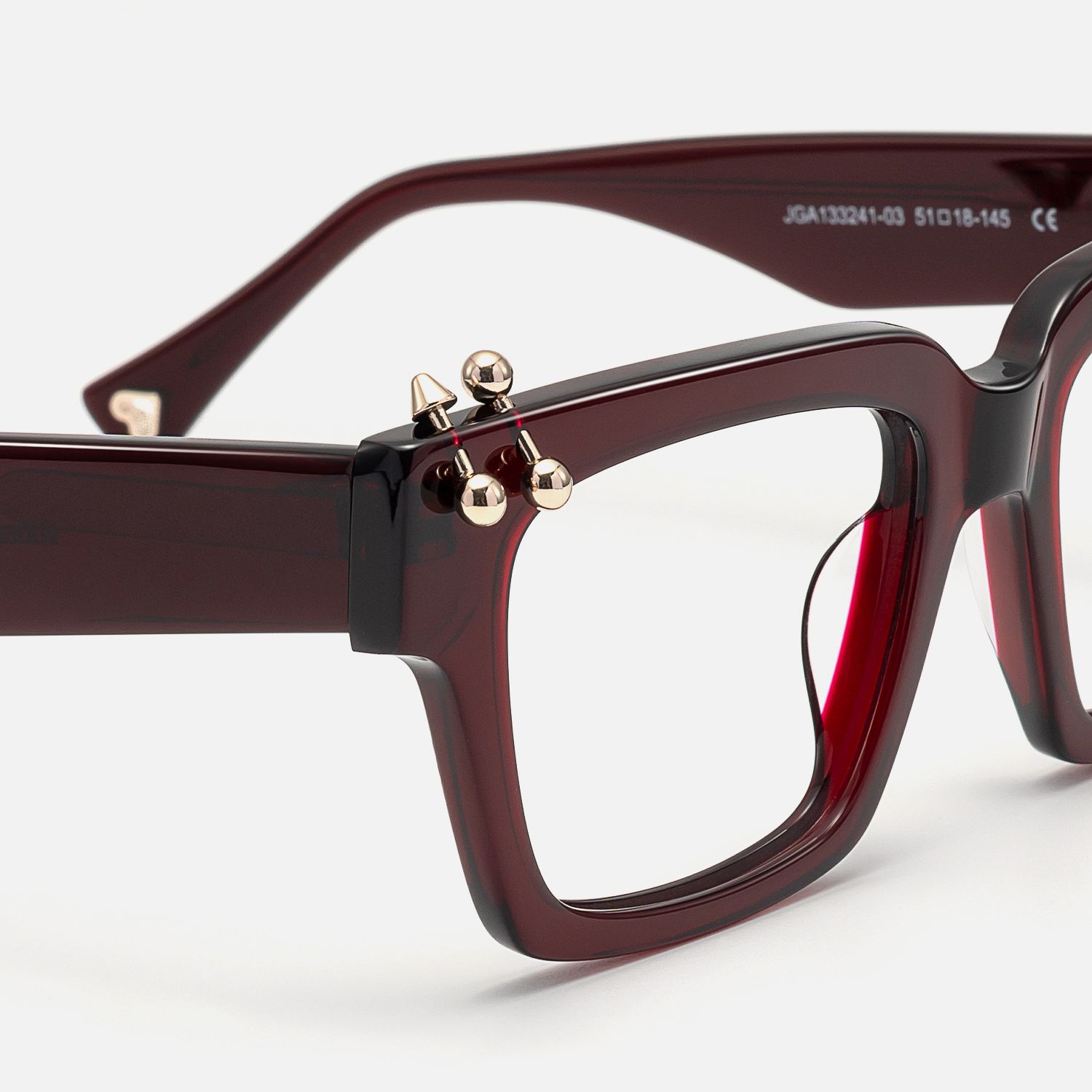 PIERCE - Square Red Eyeglasses product detail 4