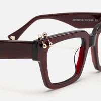 PIERCE - Square Red Eyeglasses | Vooglam Design Details