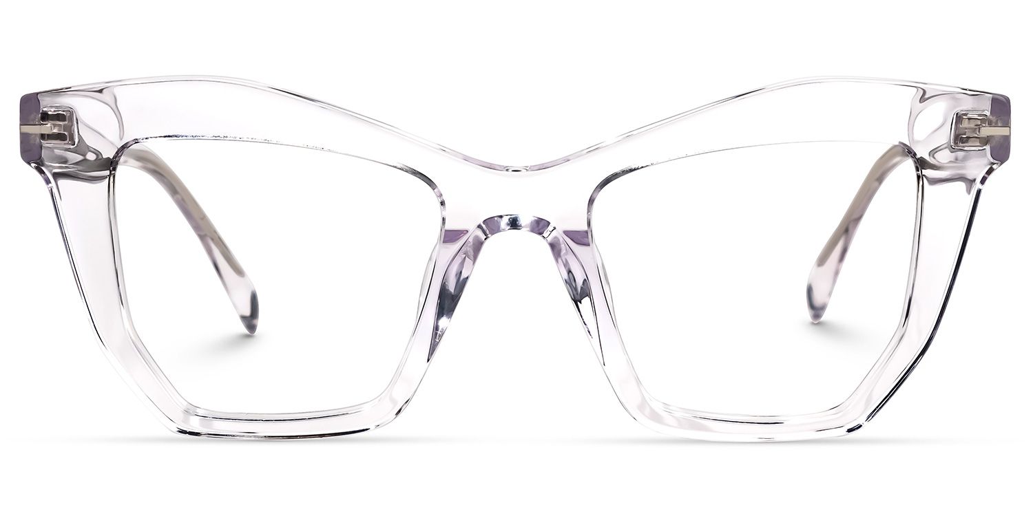 Sheldon - Geometric Crystal Eyeglasses | Vooglam Angle View