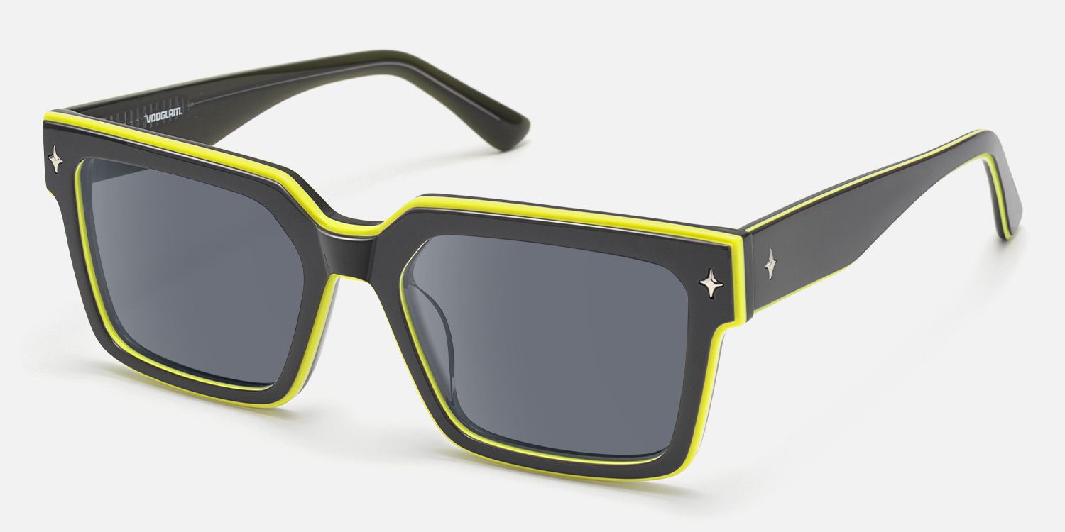 Havok - Rectangle Gray Sunglasses | Vooglam Front View