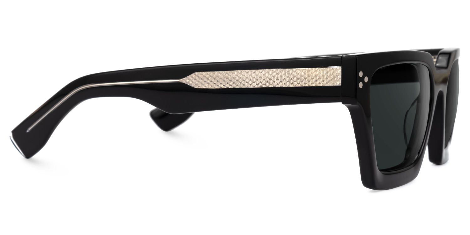 Dejan - Rectangle Black Sunglasses | Vooglam 4