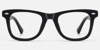 Nadia - Sleek Rectangle Black Eyeglasses | Vooglam Angle View
