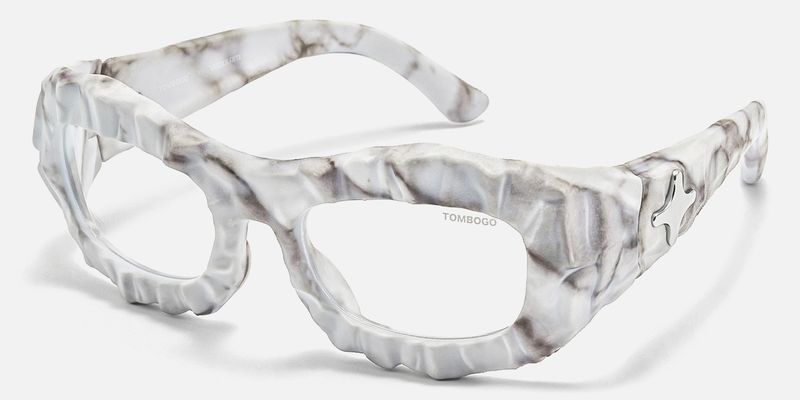 The Geologist - Geometric White Eyeglasses