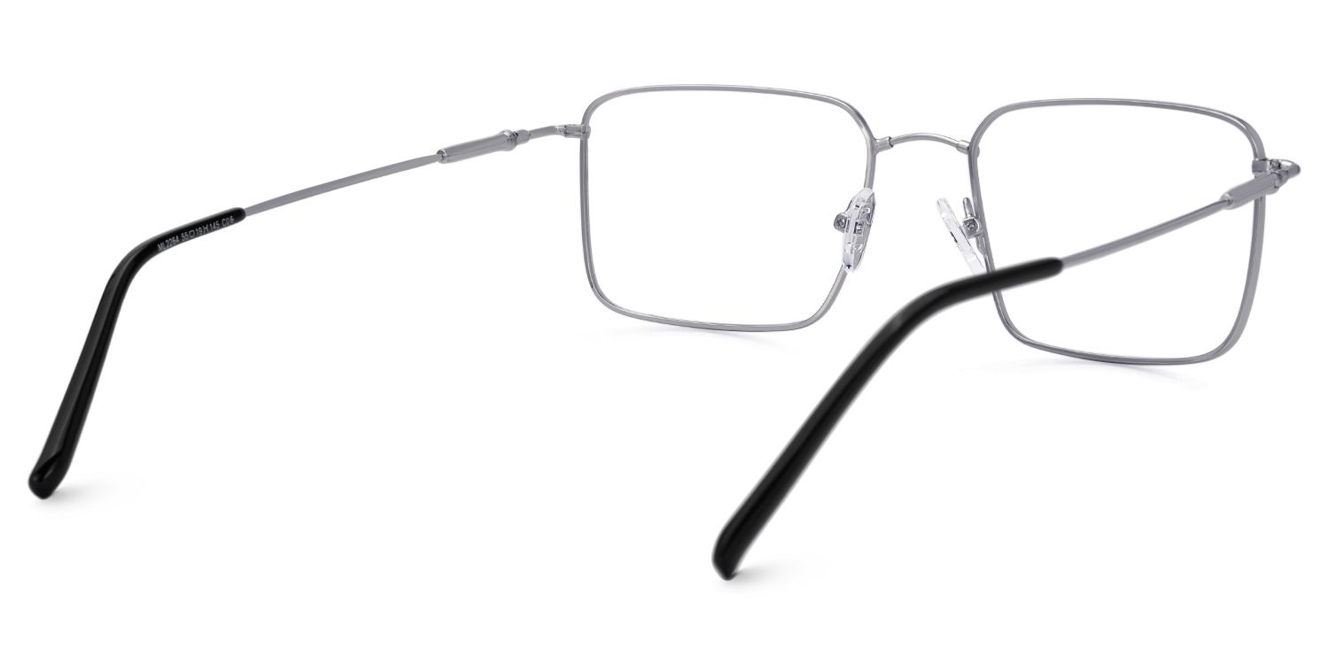Kahoni - Rectangle Silver Eyeglasses | Vooglam Side View