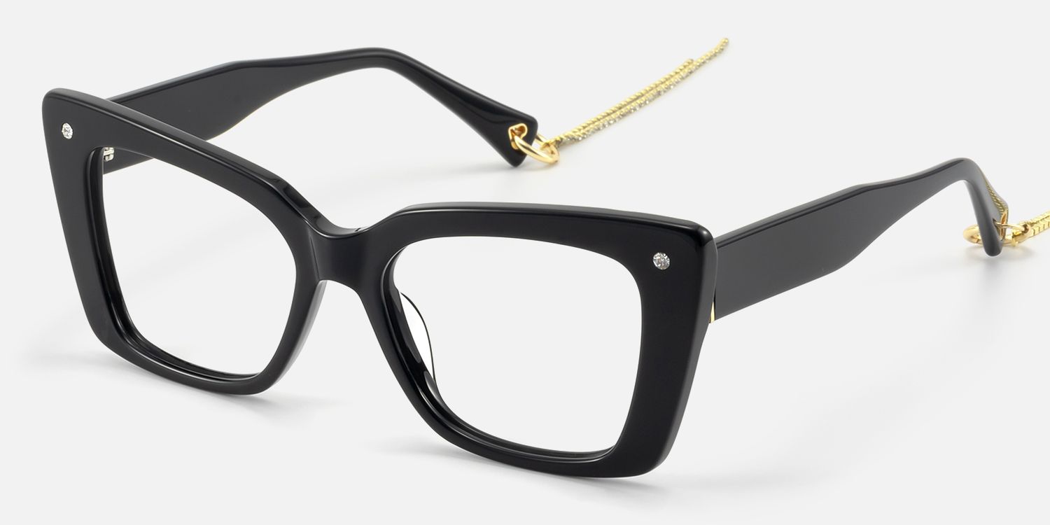 Rosa - Butterfly Black Eyeglasses | Vooglam Front View