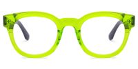 Haina - Round Green Eyeglasses | Vooglam Angle View