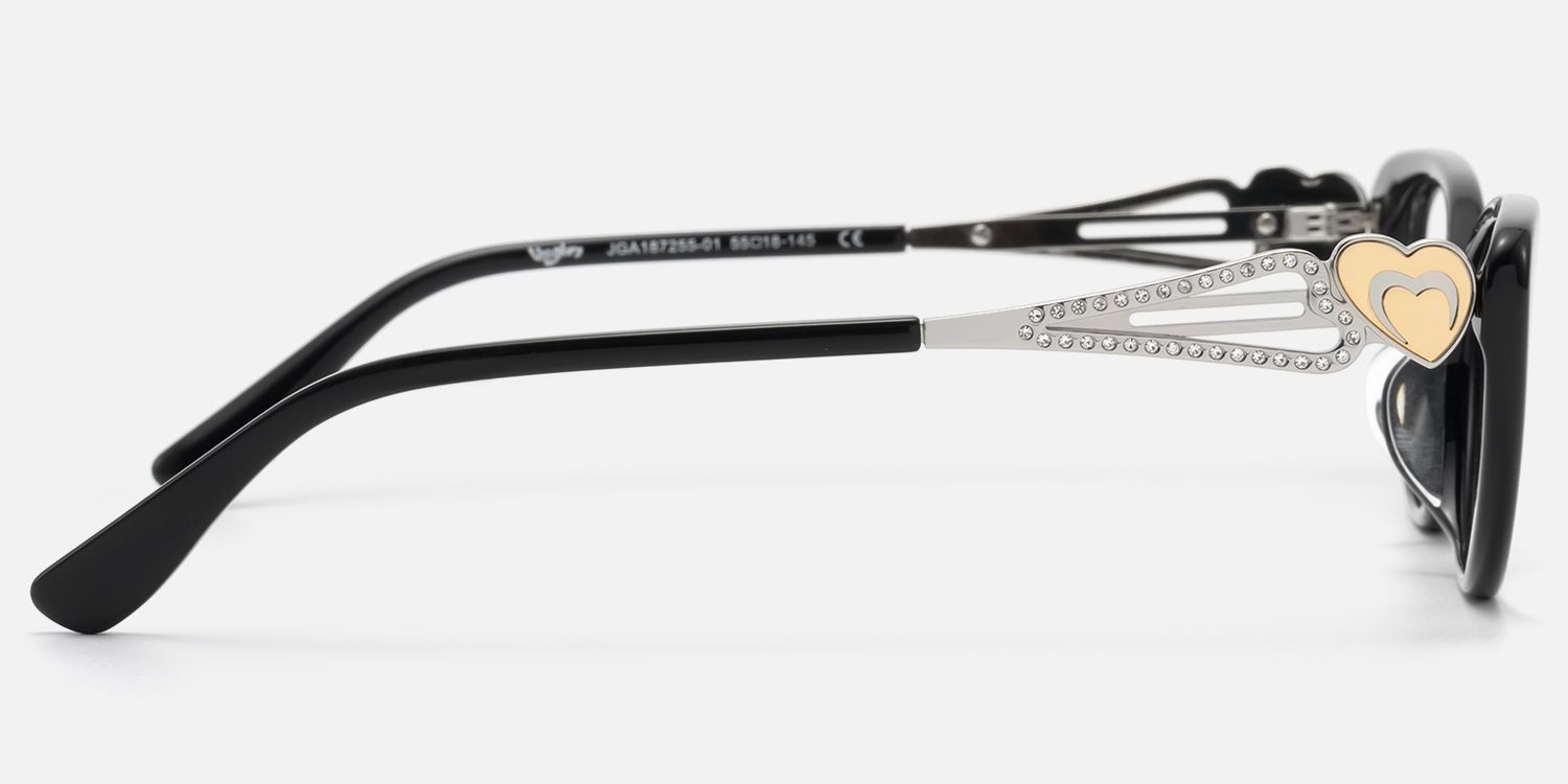 Naoya - Cat Eye Black Eyeglasses | Vooglam Side View