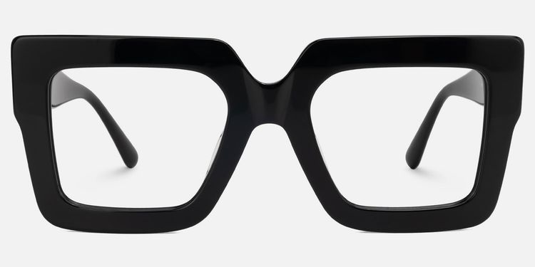 Charisse - Bold Chunky Square Black Glasses | Vooglam display picture 2