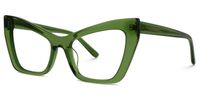 Bader - Cat Eye Green Retro-Inspired Eyeglasses | Vooglam Front View