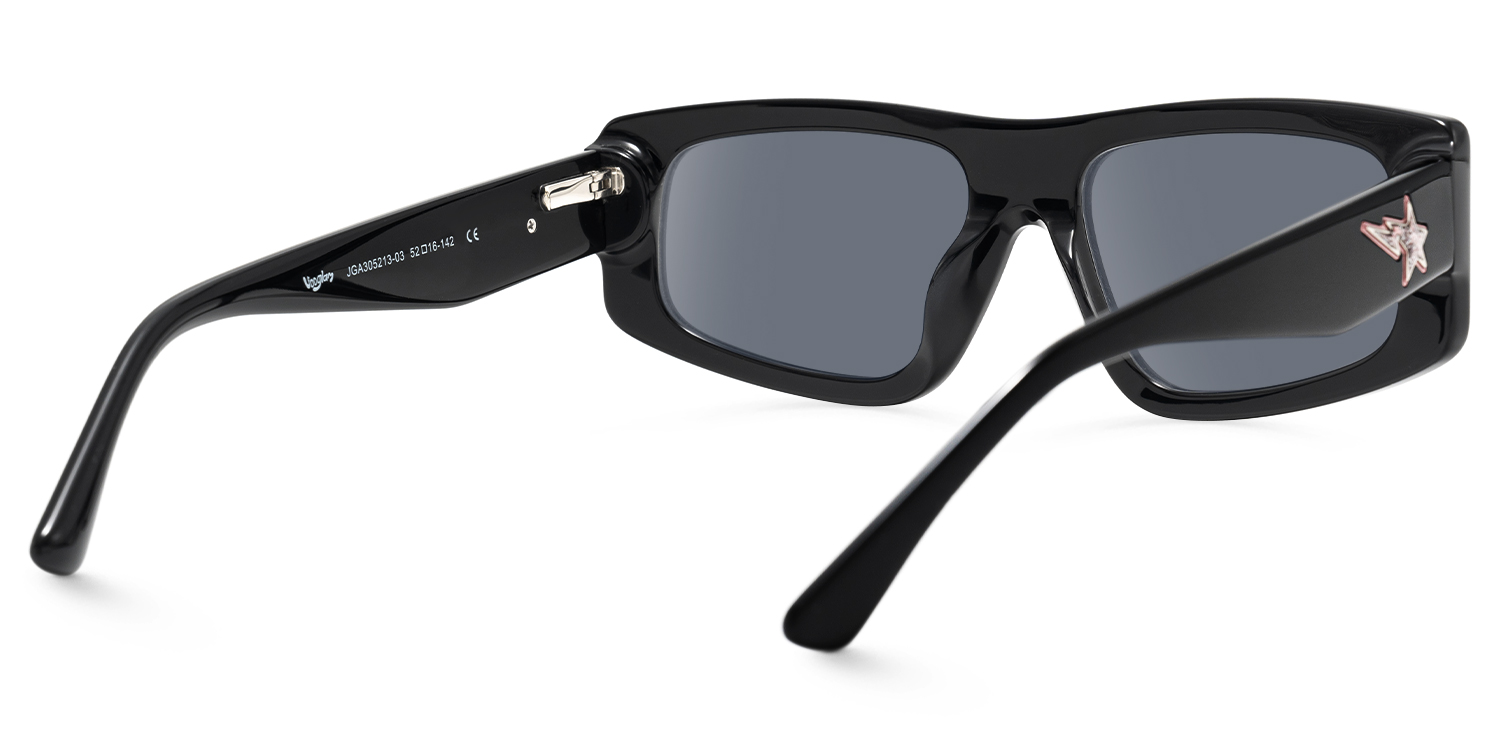 Maeva - Rectangle Black Sunglasses - 4