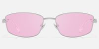 Bladework - Silver Narrow Pink Tint Sunglasses | Vooglam Angle View