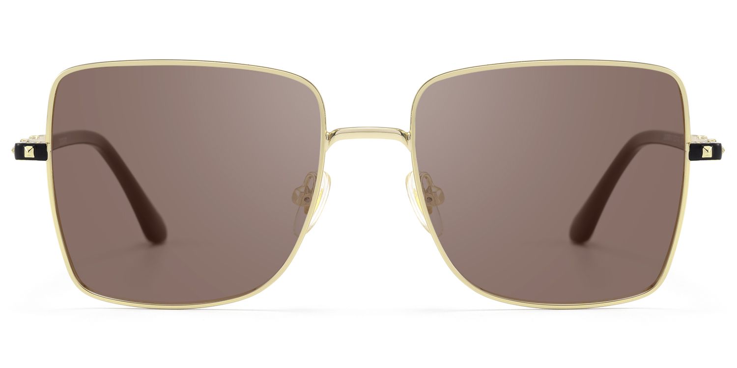 Devereux - Black & Gold Thin Rim Sunglasses | Vooglam Product Details 1