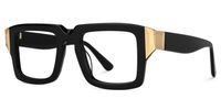 Emanita - Rectangle Black Eyeglasses | Vooglam Front View