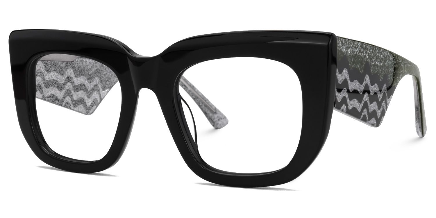 Hakulani - Square Black Eyeglasses | Vooglam Front View