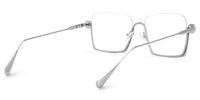 Fenella - Square Silver Eyeglasses | Vooglam Side View