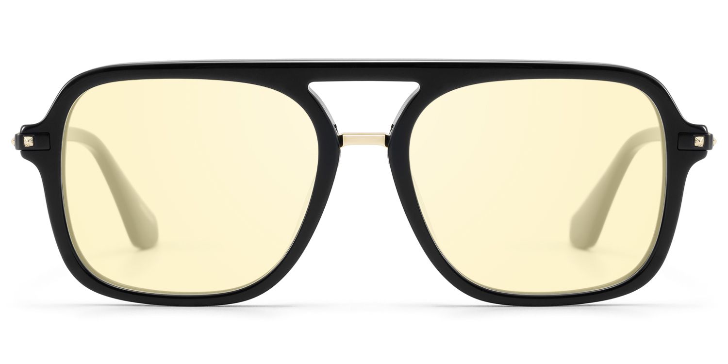 Marfa - Black Acetate Yellow Sunglasses | Vooglam Product Details 1