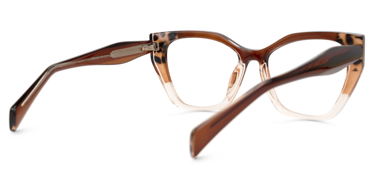 Desdra - Cat Eye Brown Eyeglasses | Vooglam Side View