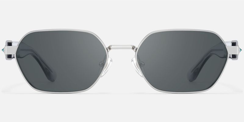 Orion - Gray Lens Mixed Material Sunglasses | Vooglam