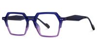 Hachiro - Geometric Purple Eyeglasses | Vooglam Front View