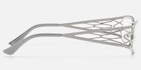 Rainey - Rectangle Silver Eyeglasses | Vooglam Side View