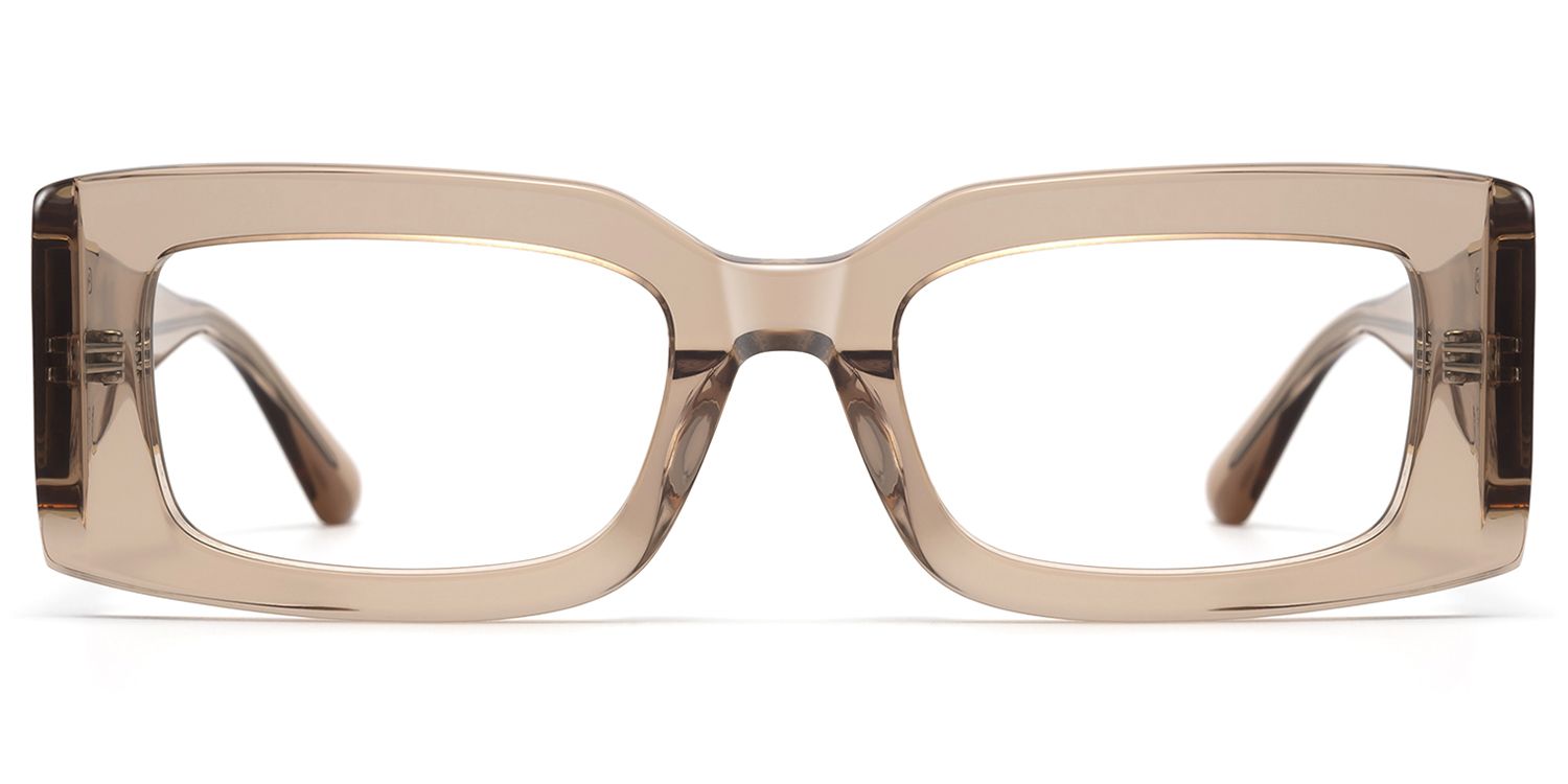 Aurelia - Bold Champagne Gold Accent Glasses | Vooglam Product Details 1