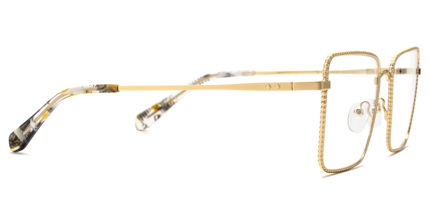 Gadiel - Square Gold Eyeglasses by Vooglam - Product View 4