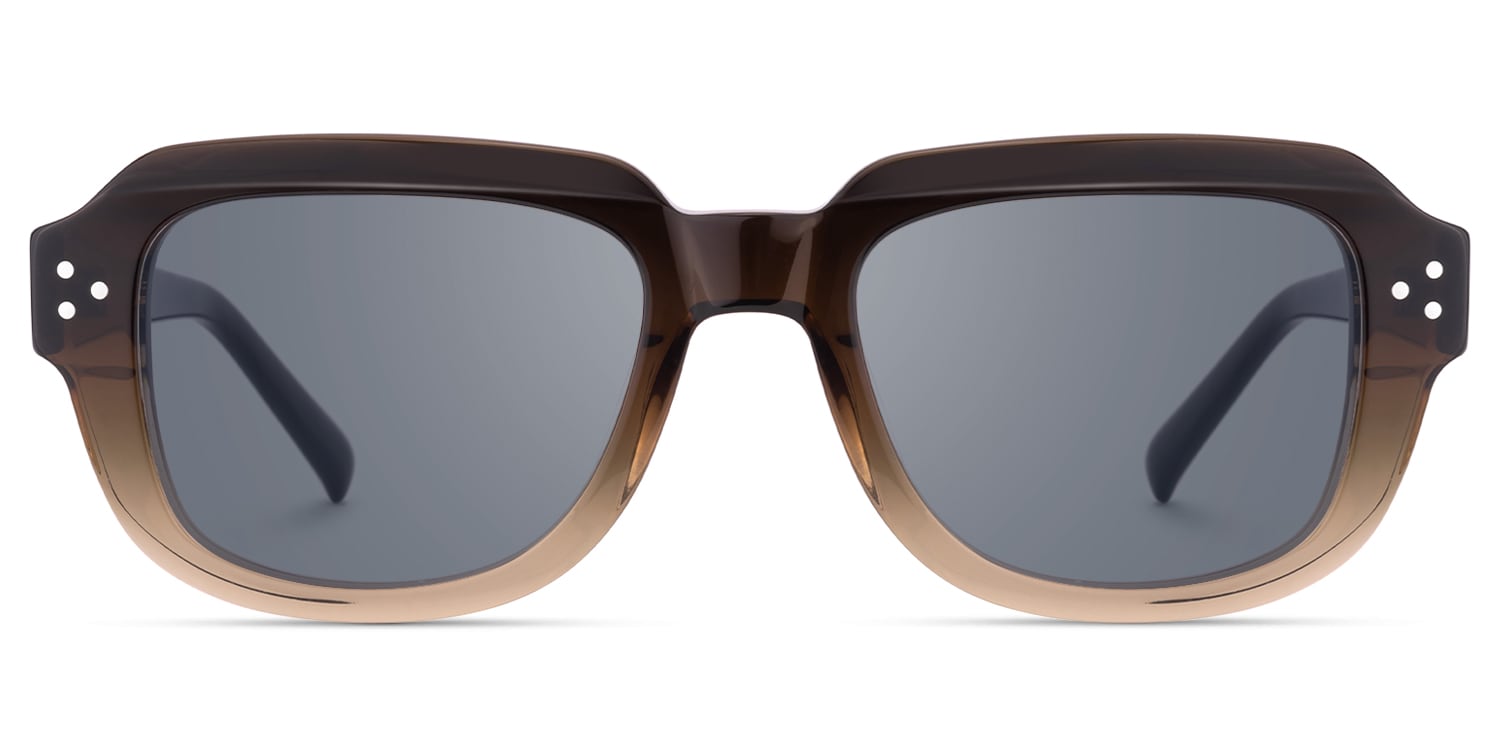 Hale - Rectangle Brown Sunglasses - 1