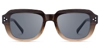 Hale - Rectangle Brown Sunglasses - 1