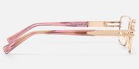 Veyra - Pink Gold Studded Glasses | Vooglam Side View