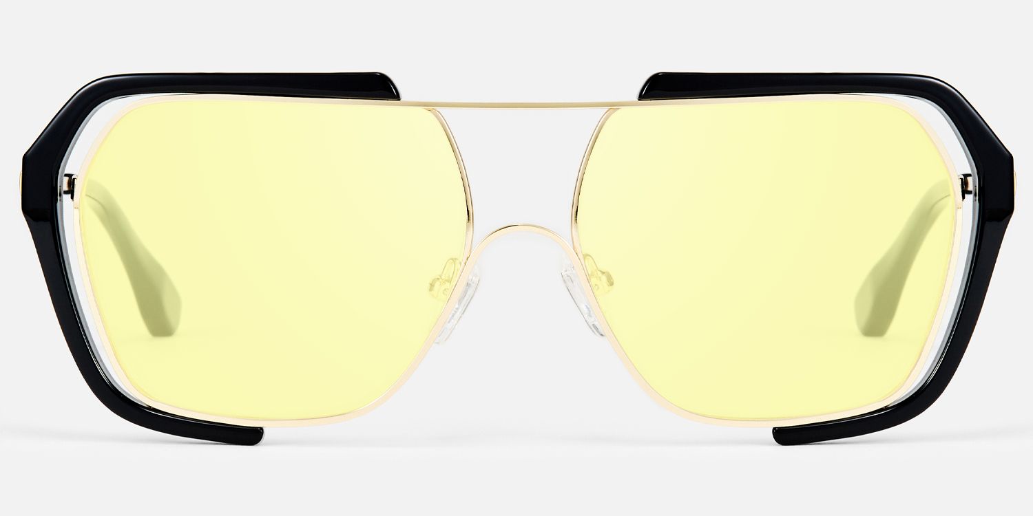 Porsha - Aviator Black Sunglasses| Vooglam Angle View
