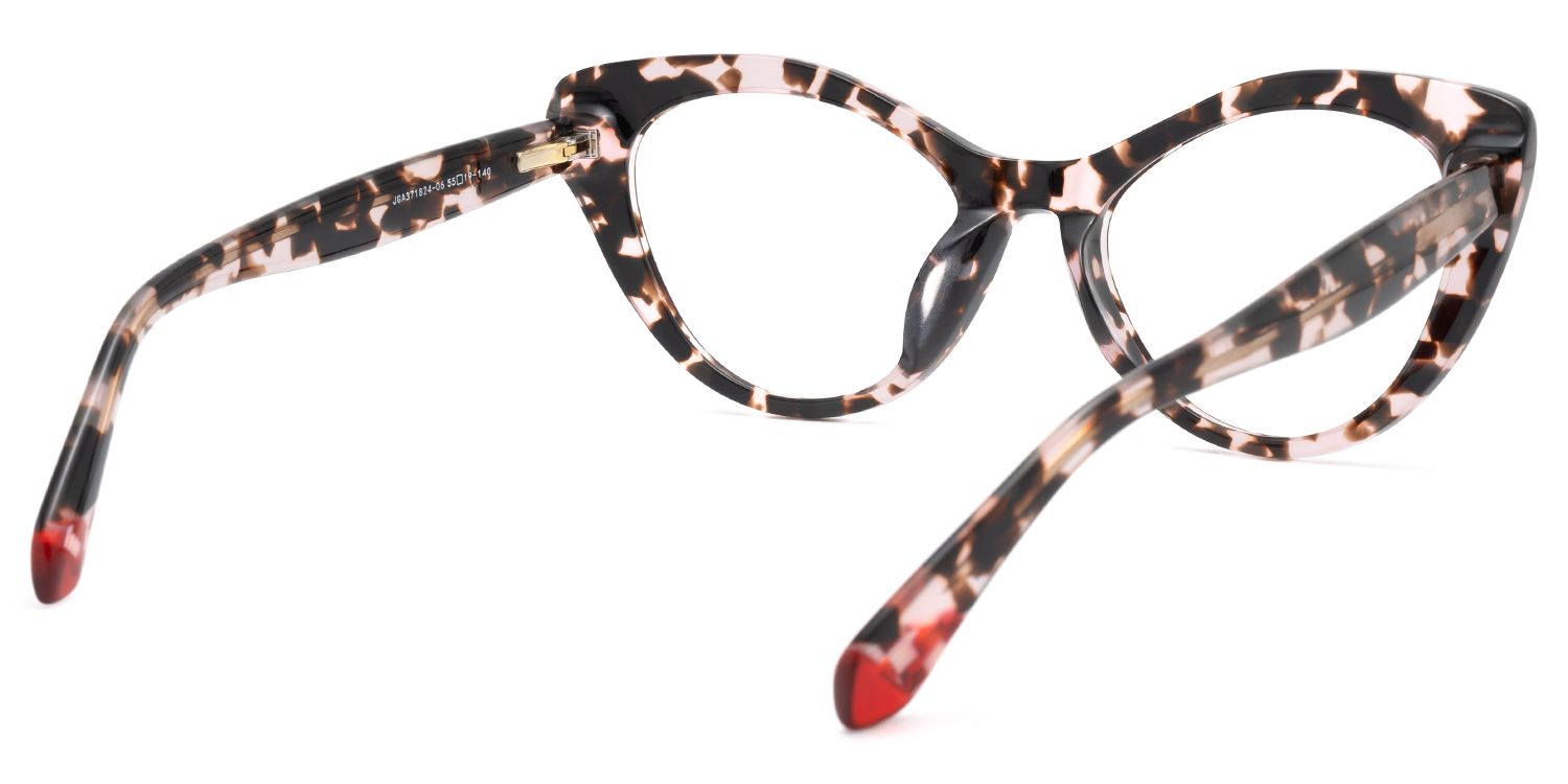Naira - Cat Eye Floral Eyeglasses | Vooglam Side View