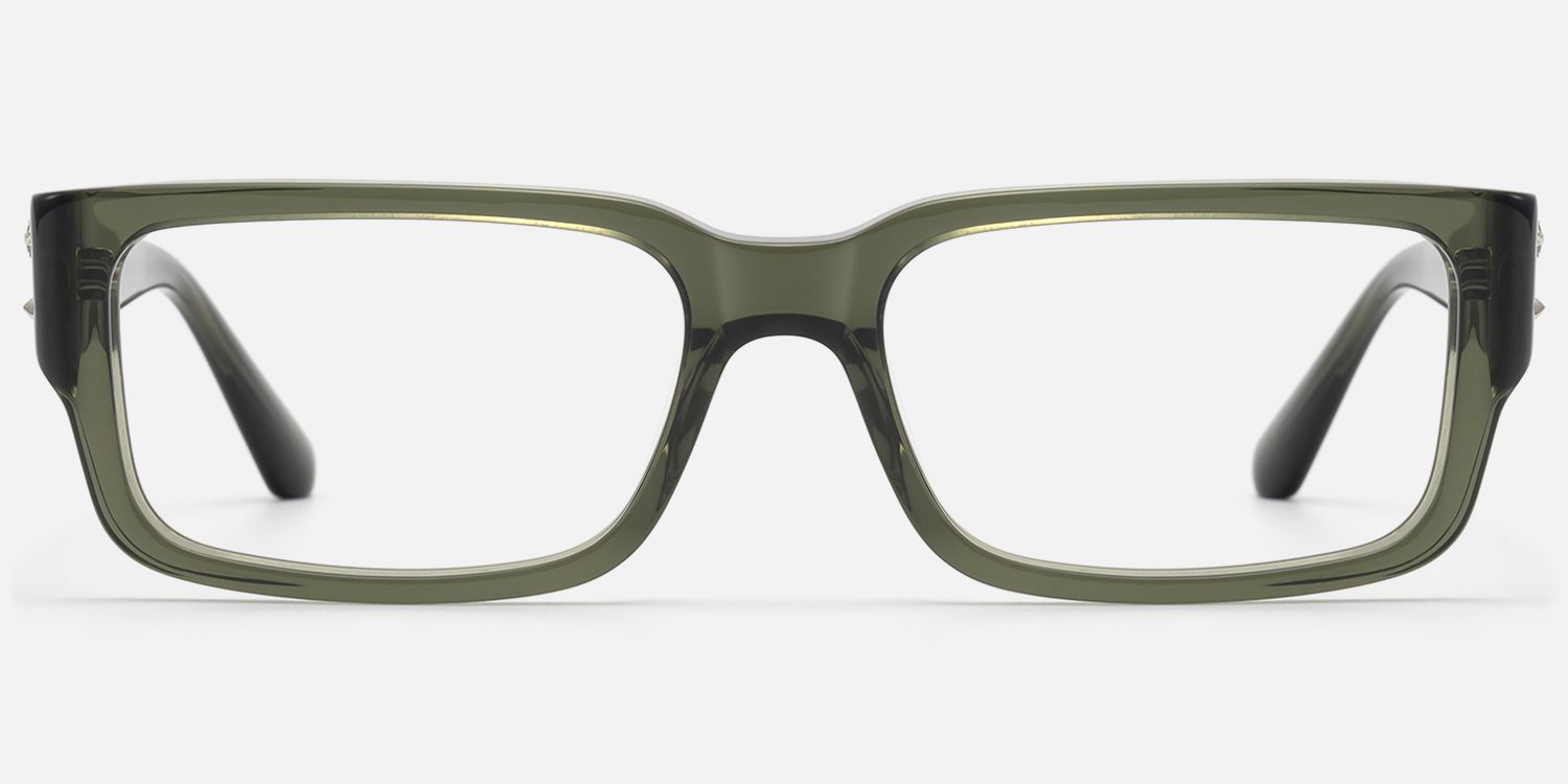 Drexen - Olive Green Translucent Rectangle Rx | Vooglam Angle View