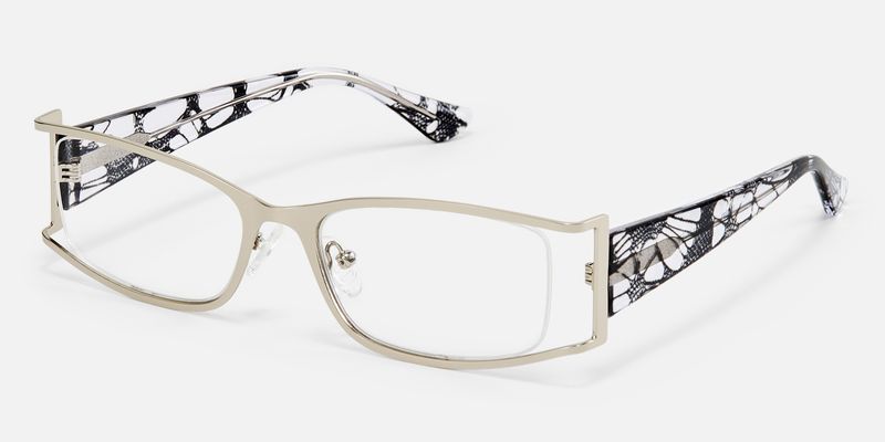 Elle - Rectangle Silver Eyeglasses