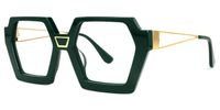 Eachna - Geometric Green Eyeglasses | Vooglam Front View