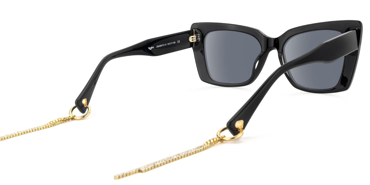 Rosa - Butterfly Black Sunglasses | Vooglam Side View