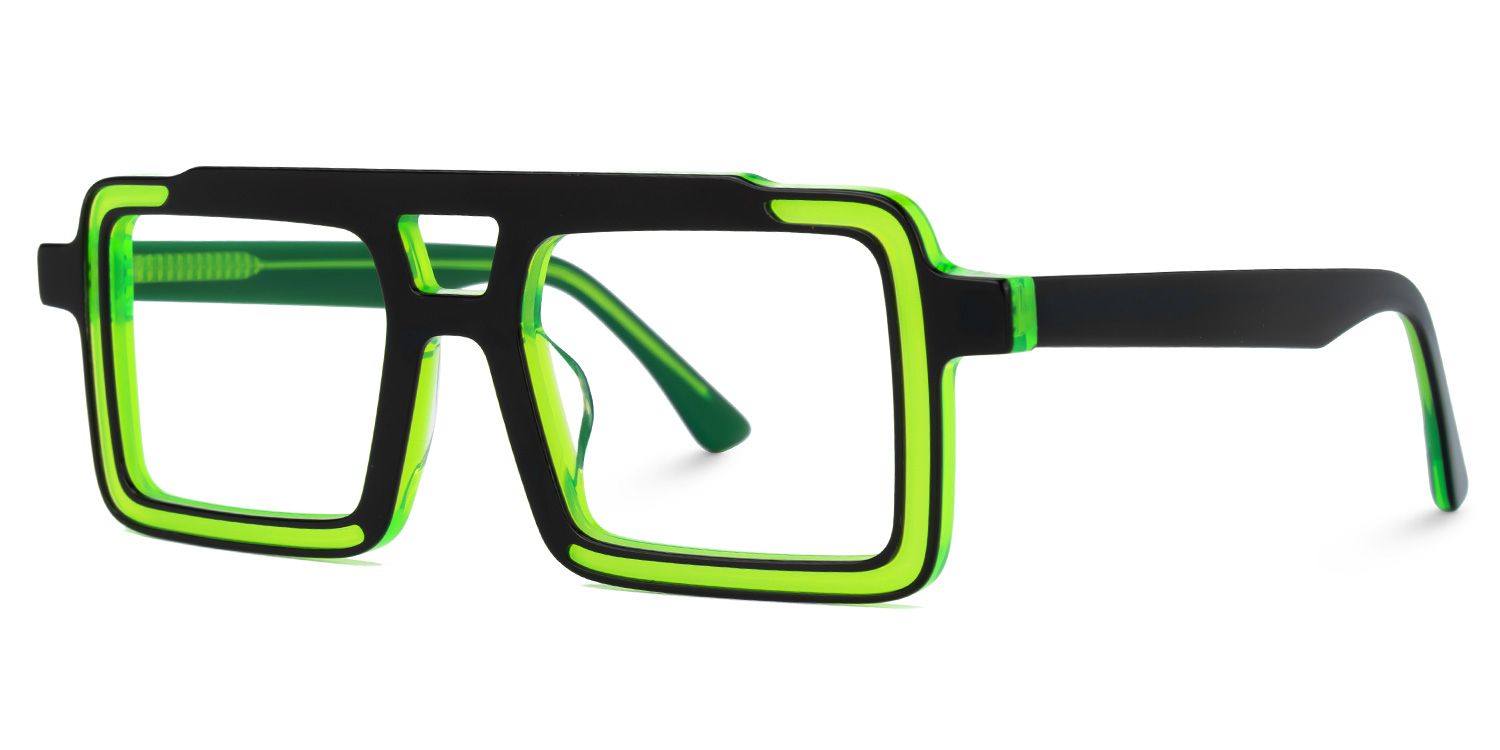 Elkanah - Aviator Green/Black Eyeglasses | Vooglam Front View