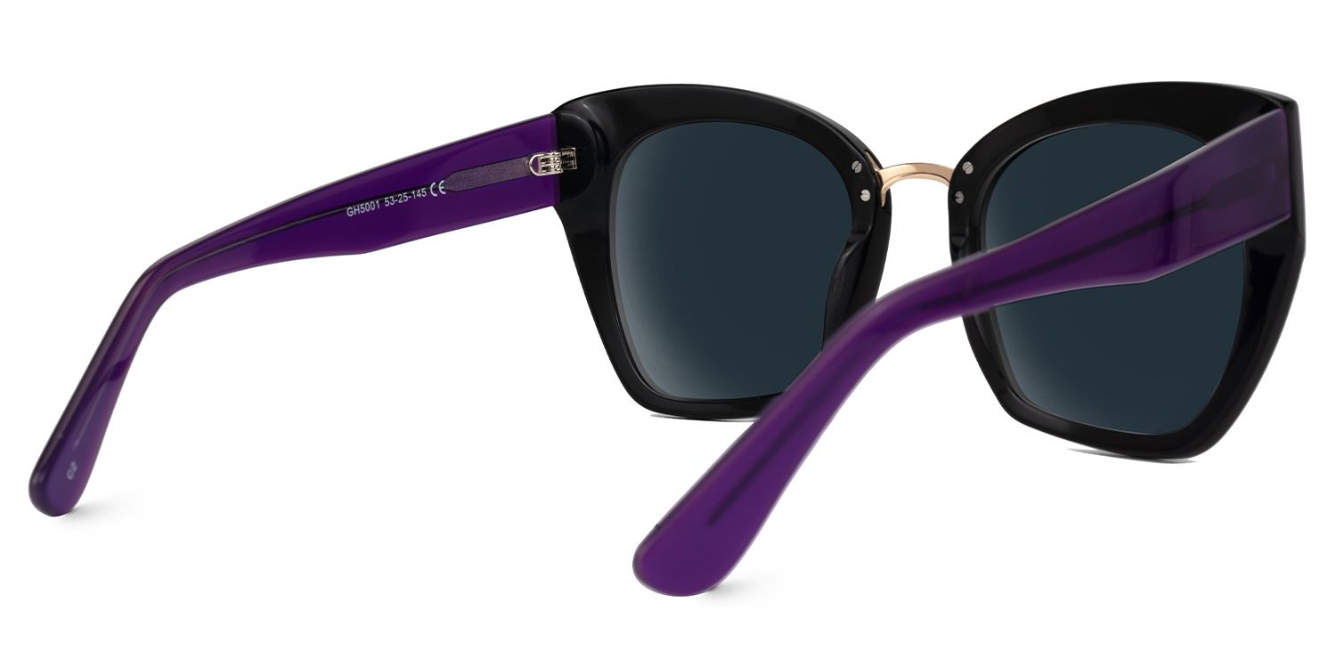Dandelion - Cat Eye Black Sunglasses | Vooglam Side View