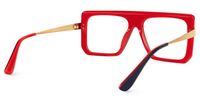 Damiano - Aviator Blue/Red Two-tone Eyeglasses | Vooglam Side View