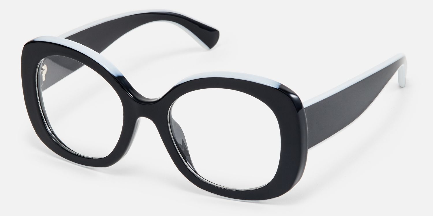Athina - TR90 Round Black Eyeglasses | Vooglam Front View