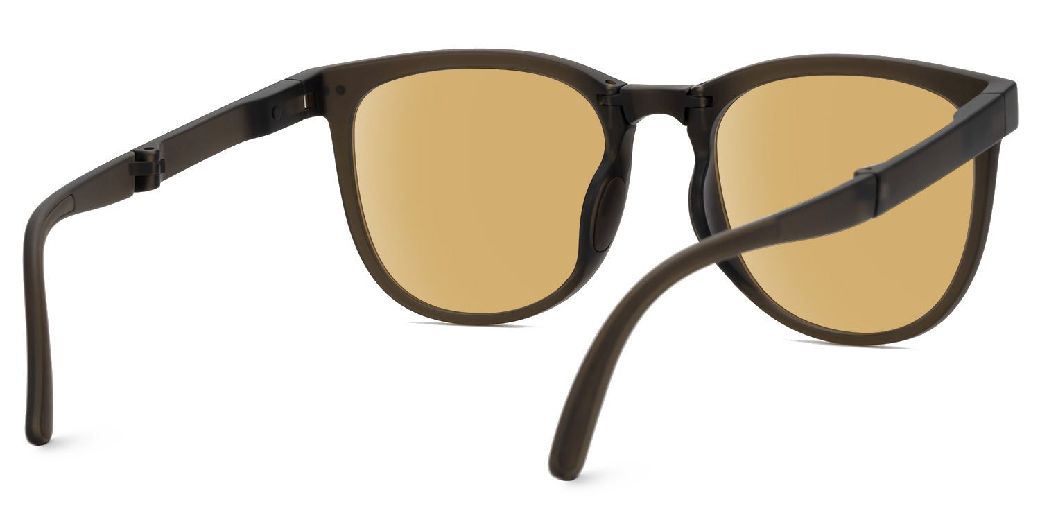Jackopa - Square Brown Sunglasses by Vooglam - Side View