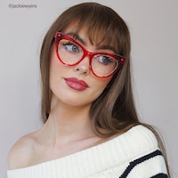 Akua - Chic Red Cat-Eye Frames Women Glasses - 7