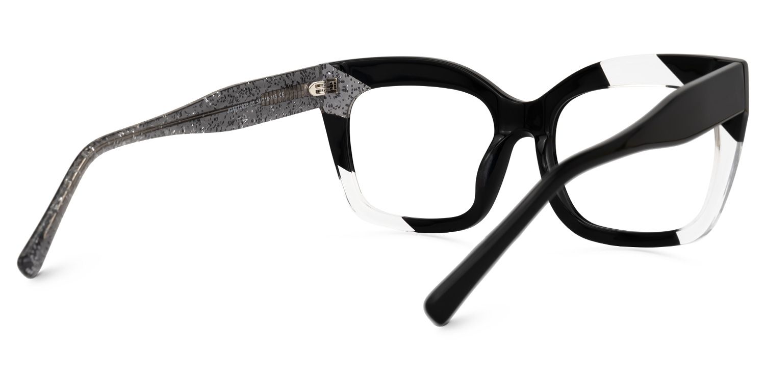 Terrie - Square Black Eyeglasses | Vooglam Side View