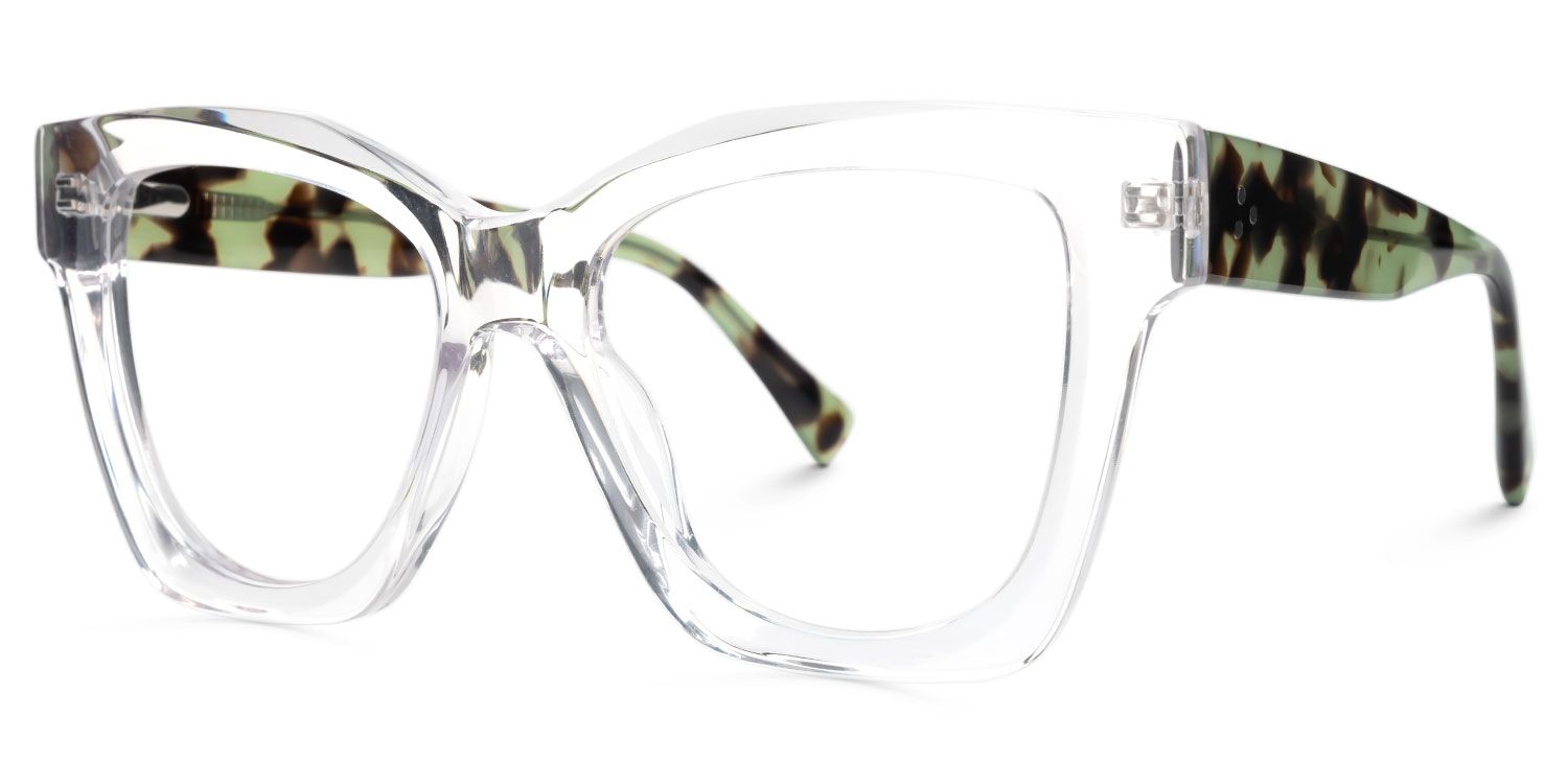 Clara - Square Crystal Eyeglasses | Vooglam Front View