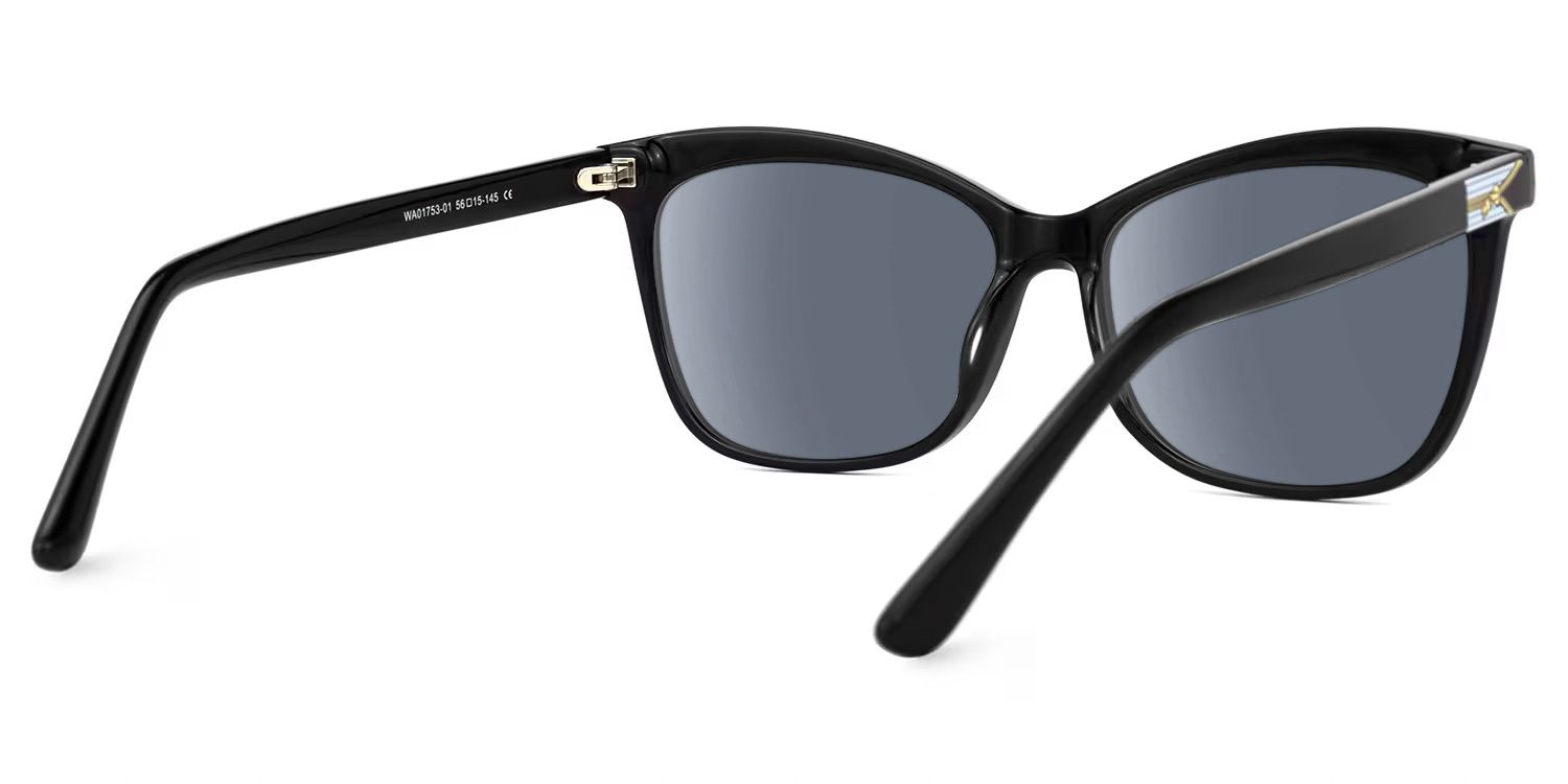 Alfven - Bold Black Sunglasses Butterfly Shaped by Vooglam - Side View